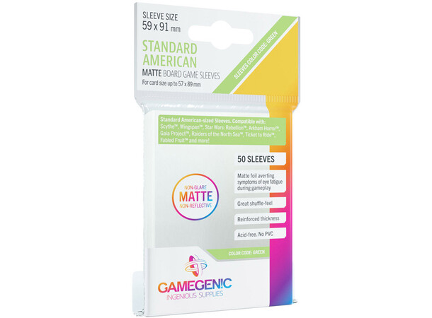 Sleeves MATTE 50stk 59x91mm Gamegenic American Standard Size 